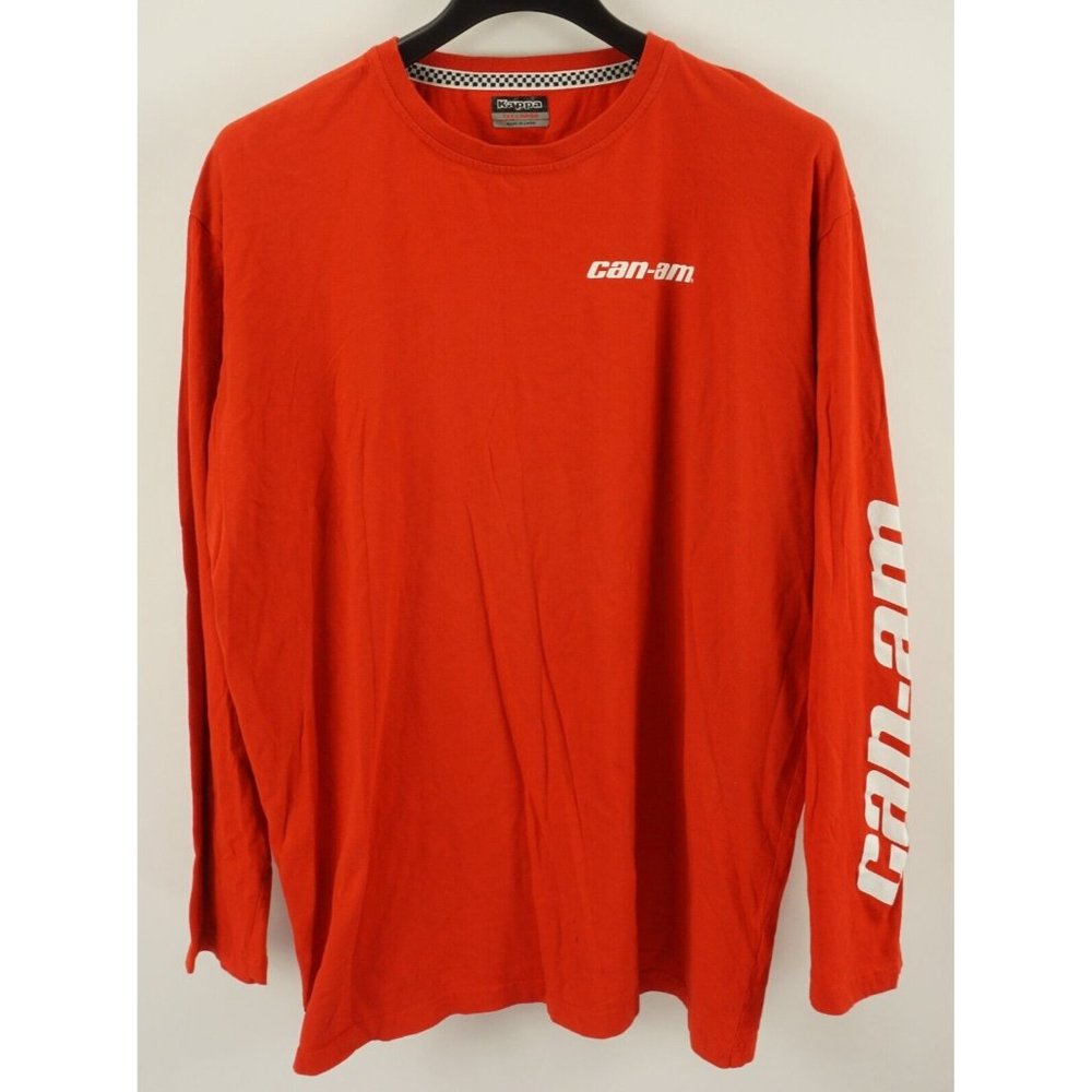 Kappa Cam-Am Men's 3XL Long Sleeve Red White Cotton Jersey Crew Racing T-Shirt